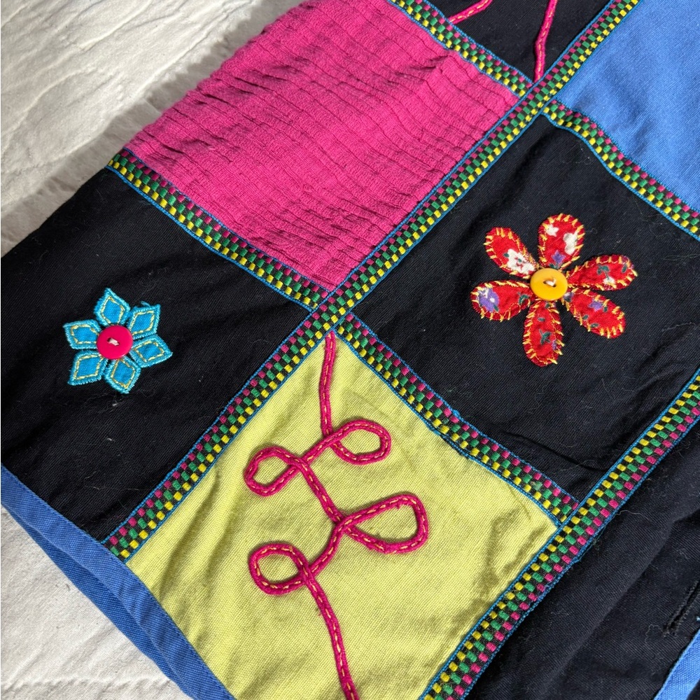 Sara Studio Color Block Patchwork Button Up Jacke… - image 5